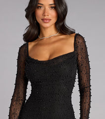 Elise Rhinestone Pearl Mini Dress