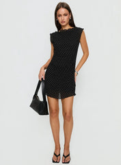 Mariner Mini Dress Noir Polka