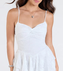 Adorable Muse Ruffled Lace Skater Dress