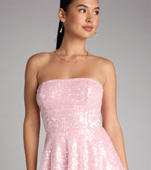 Twirl Queen Vibes Sequin Skater Dress