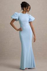 Love Letters | Powder Blue Puff-Sleeve Maxi Dress
