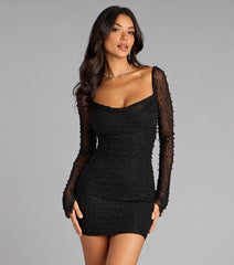 Elise Rhinestone Pearl Mini Dress