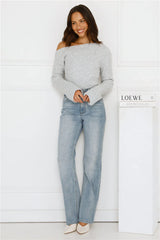 Winter Date Knitted Top Grey