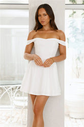 Waverly Off Shoulder Mini Dress White