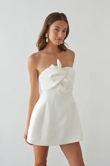 Alix Strapless Twist Front Bubble Mini Dress