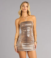 Wild Sparkle Tiger Sequin Mini Dress