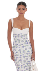 Floral Lace Maxi Dress in White