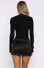 The Best Intentions Long Sleeve Mini Dress Black