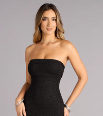 Audrina Glitter Strapless Mermaid Formal Dress