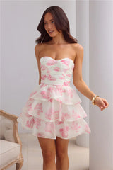 Sunlit Serendipity Strapless Mini Dress