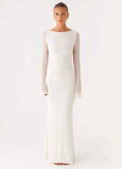Ethereal Long Sleeve Maxi Dress - Ivory