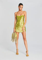 Nara Feather Sequin Dress