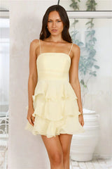 Behind The Scenes Mini Dress Yellow