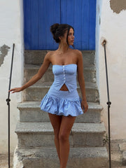 Kiole-Mini-Skirt-Blue-Stripe