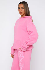The Good Life Back Graphic Oversized Hoodie Pink