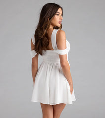 Flowy Chic Chiffon Cold-Shoulder Skater Dress