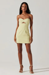 Yellow Wrap Mini Mekhi Dress