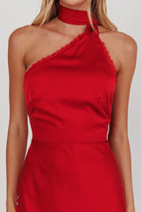 Adora One-Shoulder Maxi Dress Red