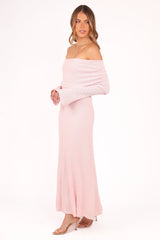 Wilma Off Shoulder Dress - Pink