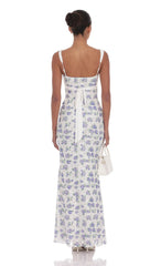 Floral Lace Maxi Dress in White