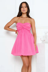 Sunset Wanderlust Strapless Mini Dress Pink