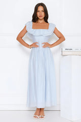 Twilight Sonata Off Shoulder Maxi Dress Blue