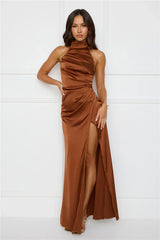 Sonnet Satin Halter Maxi Dress