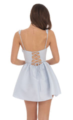 Corset Fit and Flare Dress in Baby Blue