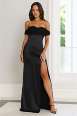 Couture Enchantment Off Shoulder Maxi Dress