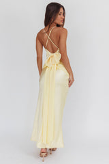 Arizona Sunset Criss-Cross Bow Back Dress Yellow