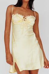 Fortune Lace Trim Bust Tie Mini Dress Butter