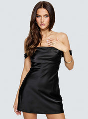 Zabbarra Off The Shoulder Mini Dress Black