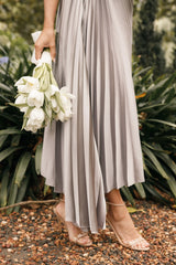Kleo One Shoulder Maxi Dress - Silver