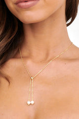 Esme Pearl Drop Necklace Gold