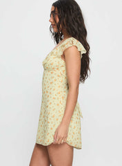 I Guess So Mini Dress Yellow Multi