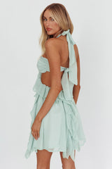 Santiago Cut-Out Ruffle Mini Dress Sage
